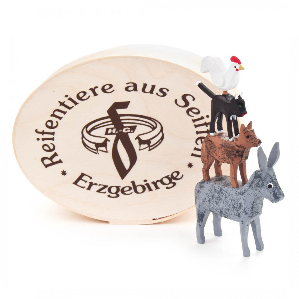 Miniature Wooden Bremen Town Musicians Set