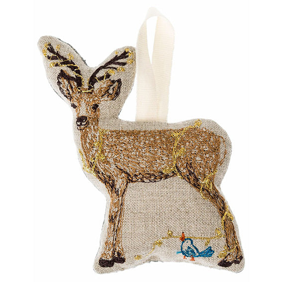 Coral and Tusk Deer with Lights Ornament