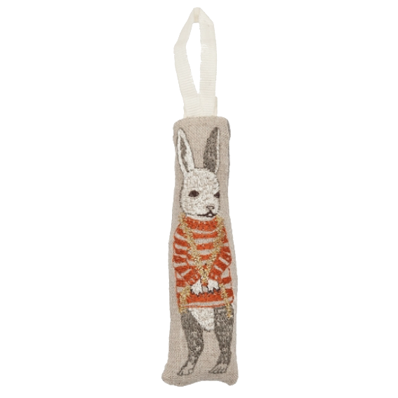 Coral and Tusk Tree Trimmer Bunny Ornament 