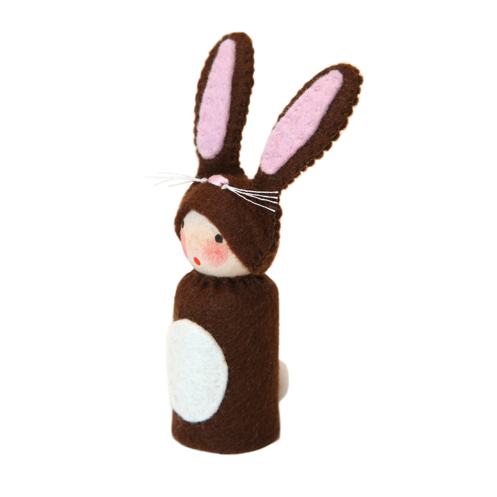 Dark Brown Bunny Peg Doll · Multiple Skin Tones