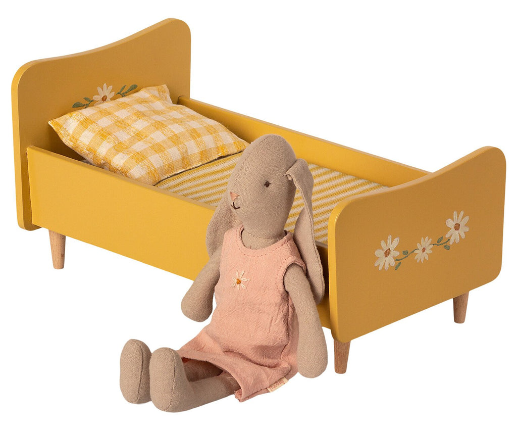 Maileg Mini Yellow Wooden Bed