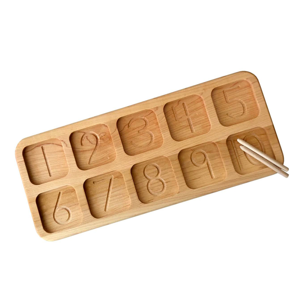 Wooden Counting Board with Engraved Numbers