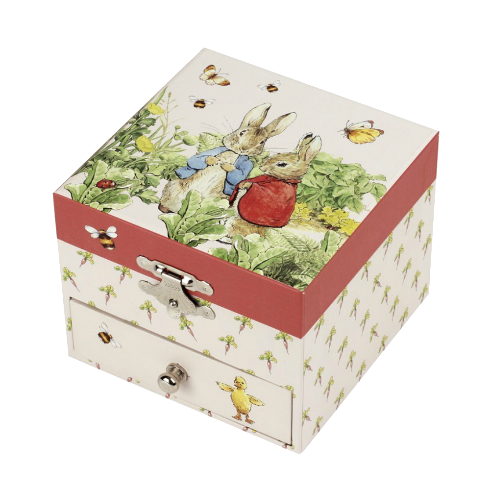 Peter Rabbit Red Cube Music Box