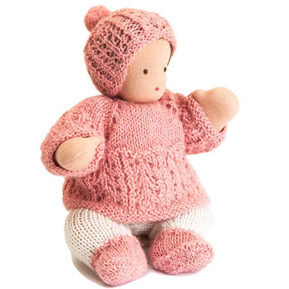 Waldorf Bendable Light Skin Baby Doll Â· Pink Outfit