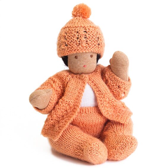 Waldorf Bendable Baby Doll Â·  Orange Outfit 