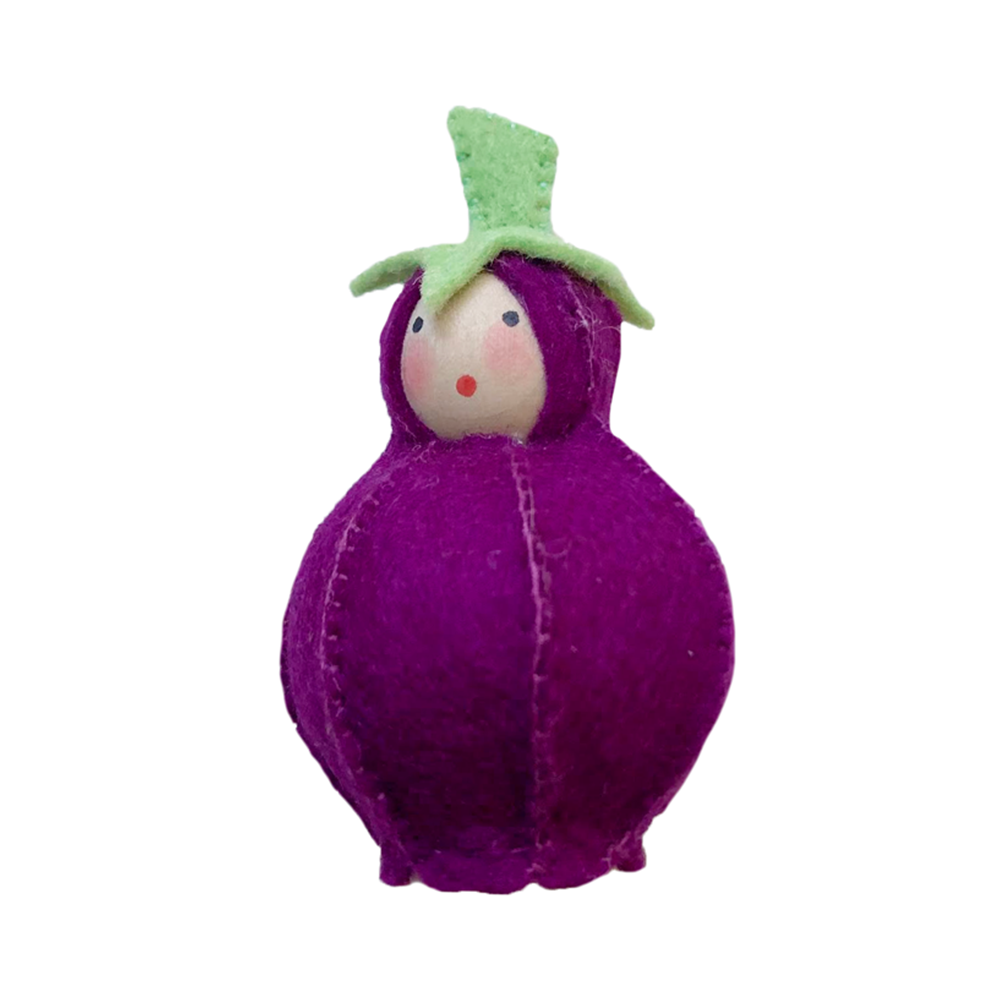 Eggplant Peg Doll · White